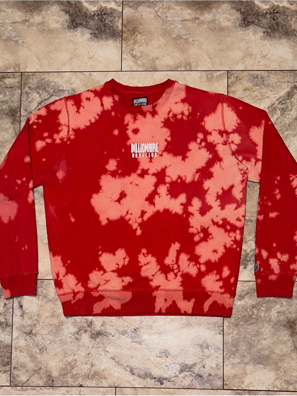 Crew Flame Scarlett Bleach Dye Sweatshirt Size Medium